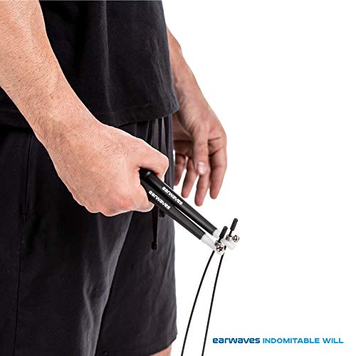 Earwaves ® R3 - Comba básica de Velocidad. Cuerda para Saltar para Entrenamiento Funcional, Boxeo, MMA. Longitud Ajustable de 3 Metros y rodamientos Ligeros para Double Unders. Earwaves ® R3 - Comba básica de Velocidad. Cuerda para Saltar para Entrenamiento Funcional, Boxeo, MMA. Longitud Ajustable de 3 Metros y rodamientos Ligeros para Double Unders.