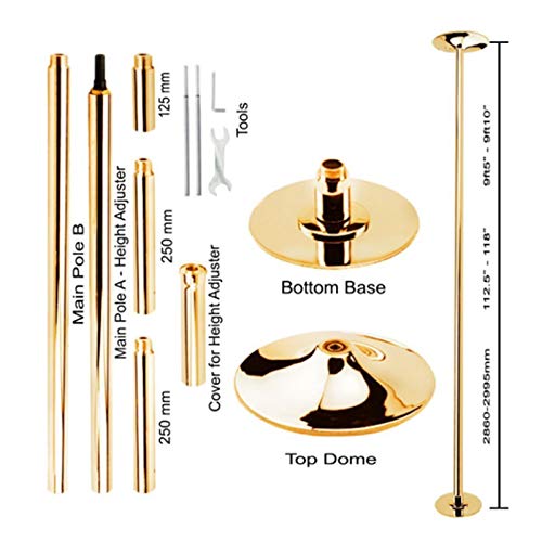 EASOUG Gold Pole Dance Acero Inoxidable,Pole Dance Barra de Baile Giratoria de 45 mm de Acero Inoxidable Profesional con Longitud de 2.3m - 2.75m Tubo Acero Inoxidable Carga Máx 250KG EASOUG Gold Pole Dance Acero Inoxidable,Pole Dance Barra de Baile Giratoria de 45 mm de Acero Inoxidable Profesional con Longitud de 2.3m - 2.75m Tubo Acero Inoxidable Carga Máx 250KG