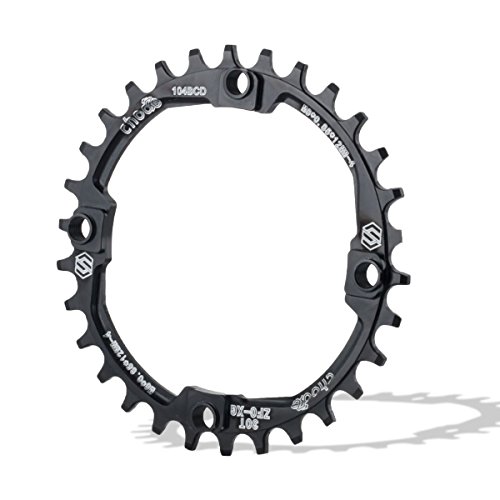EASTERN POWER Plato 30 Dientes BCD 104, Plato BCD 104 Bicicleta Montaña, Aluminio Monoplato 30 Dientes MTB, Negro(Incluye 4 Tornillos Plato) EASTERN POWER Plato 30 Dientes BCD 104, Plato BCD 104 Bicicleta Montaña, Aluminio Monoplato 30 Dientes MTB, Negro(Incluye 4 Tornillos Plato)