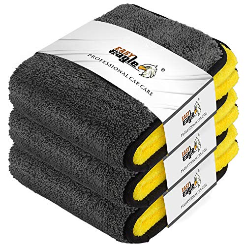 EASY EAGLE 1200GSM Toalla Secado Coche, 38x44CM Bayetas de Limpieza de Microfibra, Paños de Microfibra Coche, Bayetas de Microfibra Moto, 3 Unidades EASY EAGLE 1200GSM Toalla Secado Coche, 38x44CM Bayetas de Limpieza de Microfibra, Paños de Microfibra Coche, Bayetas de Microfibra Moto, 3 Unidades