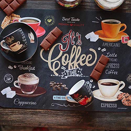 EASY LIFE Juego de 2 Tazas de café con platillos - Fabricado en Porcelana - diseño Italiano exámenes - un Gran Regalo Idea - Vaso para Llevar con Tapa de café Ideal fo Cualquier