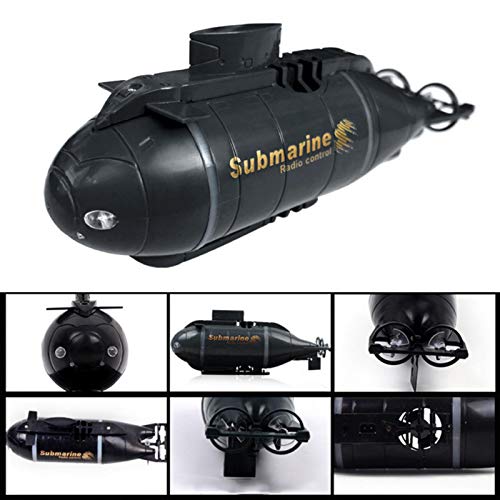 Easy-topbuy Barco De Control Remoto Mini Simulación RC Submarino Lancha Radiocontrol Juguetes De Agua Eléctricos para Niños, 12.2x3.3x4.6 Cm
