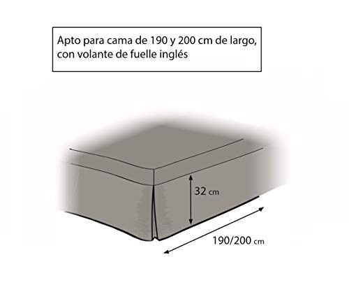 Easycosy - Cubre Canapés para Somier ATENEA Faldon para Cama 135 cm Cubrecanape - Color Gris (135x190/200cm)