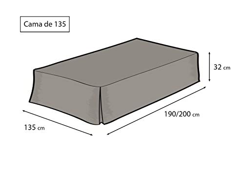 Easycosy - Cubre Canapés para Somier ATENEA Faldon para Cama 135 cm Cubrecanape - Color Gris (135x190/200cm) Easycosy - Cubre Canapés para Somier ATENEA Faldon para Cama 135 cm Cubrecanape - Color Gris (135x190/200cm)