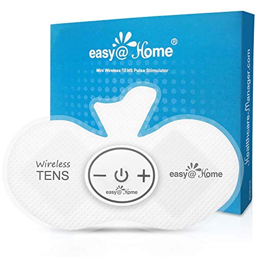 Easy@Home Equipo TENS Inalámbrico Compacto Recargable Estimulador Muscular EMS Terapia del Alivio del Dolor, Dispositivo Portátil de Manejo del Dolor