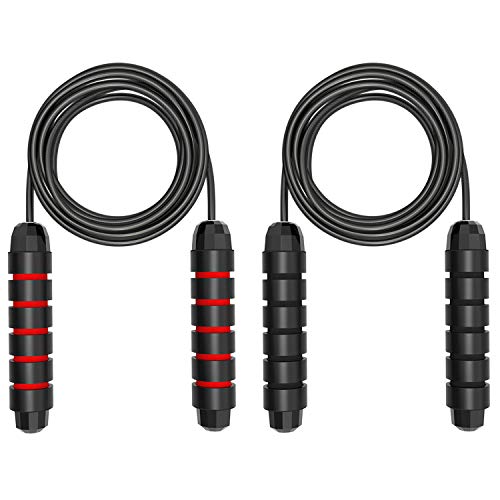EasyULT 2 Piezas Cuerda para Saltar, Ajustable y Profesional Cuerda, Sistema de Rodamientos de Bolas de 360 Grados, para Entrenamiento, Boxeo, Boxeo, Crossfit, Deporte, Gimnasio, Fitness EasyULT 2 Piezas Cuerda para Saltar, Ajustable y Profesional Cuerda, Sistema de Rodamientos de Bolas de 360 Grados, para Entrenamiento, Boxeo, Boxeo, Crossfit, Deporte, Gimnasio, Fitness
