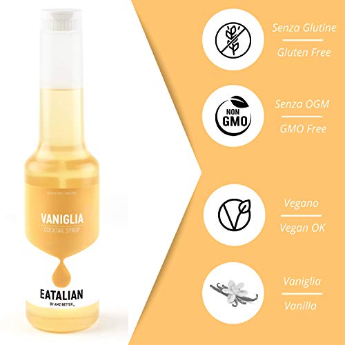 EATALIAN Everyday Syrup, Sirope de Vainilla 1 Kg, Ideal para Cócteles, Longdrinks o para dar sabor a bebidas frías y calientes, Made in Italy,Sin Gluten, Vegano EATALIAN Everyday Syrup, Sirope de Vainilla 1 Kg, Ideal para Cócteles, Longdrinks o para dar sabor a bebidas frías y calientes, Made in Italy,Sin Gluten, Vegano