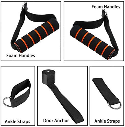 Eayon Hair Conjunto de Bandas de Resistencia 11pcs Resistance Band Set Home Exercise Fitness Exercise Bands Training, Physical Therapy, Home Workouts,Yoga