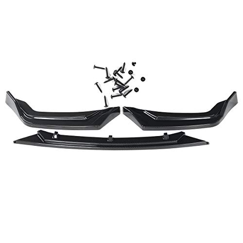 EBDS Splitter Delantero Splitter Lip Spoiler, 3pcs Carry Body Kit Spoiler Protection Cover Protector para Honda para Civic Hatchback & SI 2016-2020,Gloss Black