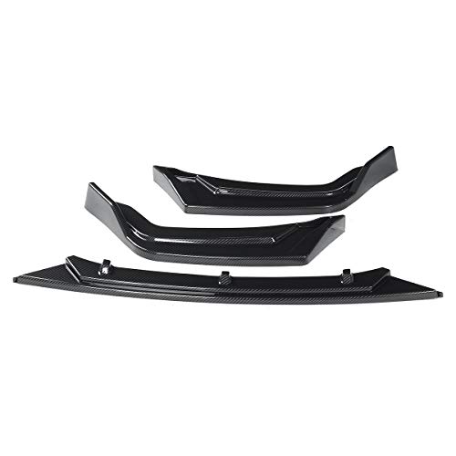 EBDS Splitter Delantero Splitter Lip Spoiler, 3pcs Carry Body Kit Spoiler Protection Cover Protector para Honda para Civic Hatchback & SI 2016-2020,Gloss Black