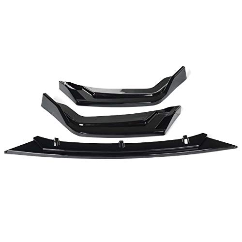 EBDS Splitter Delantero Splitter Lip Spoiler, 3pcs Carry Body Kit Spoiler Protection Cover Protector para Honda para Civic Hatchback & SI 2016-2020,Gloss Black