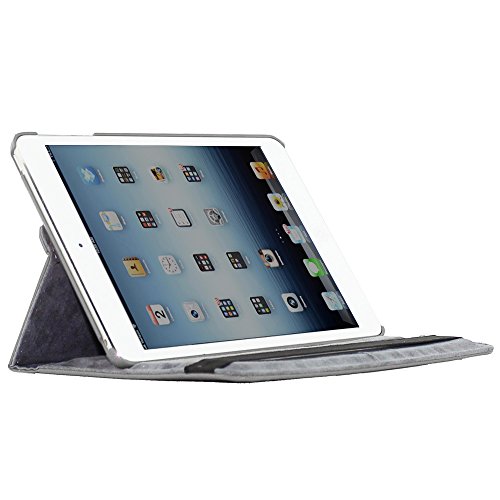 ebestStar - Funda Compatible con iPad Mini 1/2/3 Carcasa Cuero PU, Giratoria 360 Grados, Función de Soporte, Gris [Aparato: 200 x 134.7 x 7.2/7.5mm, 7.9'']