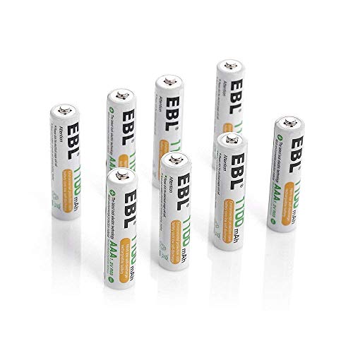 EBL 1100mAh AAA Ni-MH 1200 Ciclo de Pilas Recargables para los Equipos Domésticos con Estuches de Almacenamiento (8 Piezas)