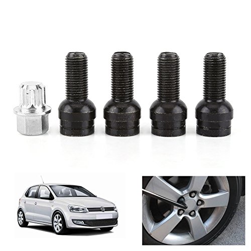 EBTOOLS 4 + 1 M14 * 1.5MM Tornillo de rueda de acero negro y tuerca de seguridad con llave para Llantas Juego de Tornillos y Antirrobo con Llave EBTOOLS 4 + 1 M14 * 1.5MM Tornillo de rueda de acero negro y tuerca de seguridad con llave para Llantas Juego de Tornillos y Antirrobo con Llave
