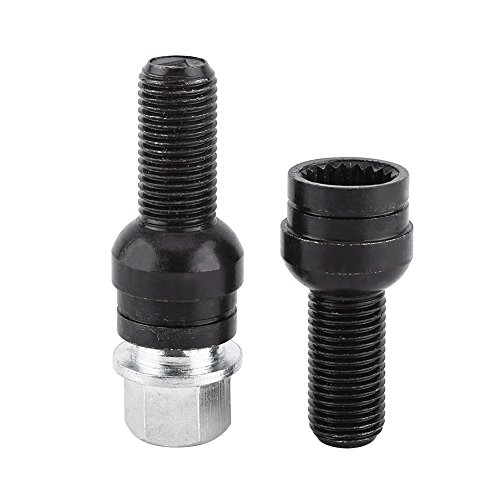 EBTOOLS 4 + 1 M14 * 1.5MM Tornillo de rueda de acero negro y tuerca de seguridad con llave para Llantas Juego de Tornillos y Antirrobo con Llave