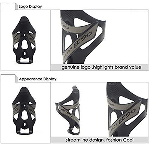 EC90 - Portabidón para Bicicleta， de Fibra de Carbono Titular de Bicicleta Ajustable， Bicicleta de montaña Jaula MTB Botella ，Ultraligero Jaula Accesorios （Gris）
