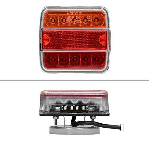 ECD Germany Kit de Iluminación LED para Remolque Luces Traseras de Señalización 12V Cableado con 7 Polos Universal aplicable E4 Aprobado Instalación Mágnetica 14 Leds por Luz ECD Germany Kit de Iluminación LED para Remolque Luces Traseras de Señalización 12V Cableado con 7 Polos Universal aplicable E4 Aprobado Instalación Mágnetica 14 Leds por Luz