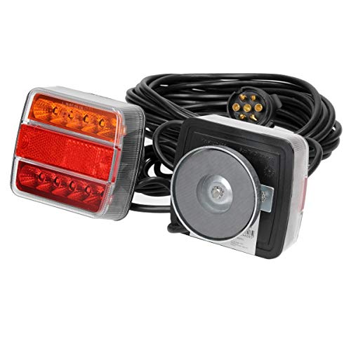 ECD Germany Kit de Iluminación LED para Remolque Luces Traseras de Señalización 12V Cableado con 7 Polos Universal aplicable E4 Aprobado Instalación Mágnetica 14 Leds por Luz ECD Germany Kit de Iluminación LED para Remolque Luces Traseras de Señalización 12V Cableado con 7 Polos Universal aplicable E4 Aprobado Instalación Mágnetica 14 Leds por Luz