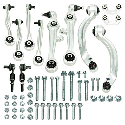 ECD Germany Kit de reparación Brazo cruzado para automóvil - Juego de 14 piezas - Brazo de suspensión delantero superior izquierdo + derecho - Kit de automóvil Brazo oscilante delantero para automóvil