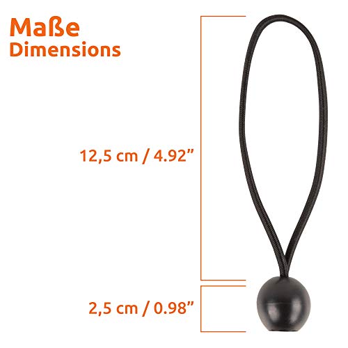 ECENCE 50x tensores de Goma, Set de tensores para Lonas, eslingas tensoras con Bola de plástico, Gomas para Lonas de Carpas, pabellones, Tiendas, Gran Fuerza tensora Negro ECENCE 50x tensores de Goma, Set de tensores para Lonas, eslingas tensoras con Bola de plástico, Gomas para Lonas de Carpas, pabellones, Tiendas, Gran Fuerza tensora Negro