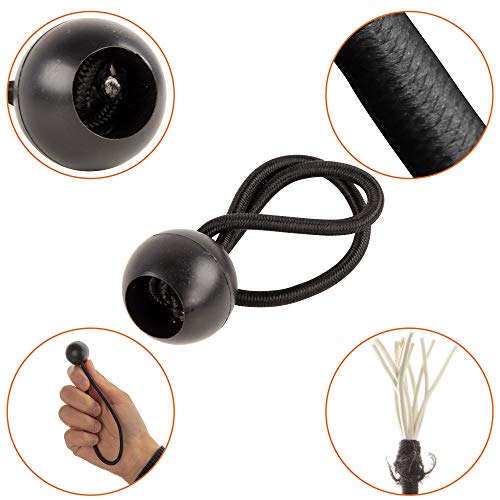 ECENCE 50x tensores de Goma, Set de tensores para Lonas, eslingas tensoras con Bola de plástico, Gomas para Lonas de Carpas, pabellones, Tiendas, Gran Fuerza tensora Negro ECENCE 50x tensores de Goma, Set de tensores para Lonas, eslingas tensoras con Bola de plástico, Gomas para Lonas de Carpas, pabellones, Tiendas, Gran Fuerza tensora Negro