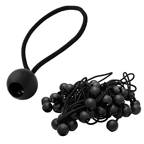 ECENCE 50x tensores de Goma, Set de tensores para Lonas, eslingas tensoras con Bola de plástico, Gomas para Lonas de Carpas, pabellones, Tiendas, Gran Fuerza tensora Negro ECENCE 50x tensores de Goma, Set de tensores para Lonas, eslingas tensoras con Bola de plástico, Gomas para Lonas de Carpas, pabellones, Tiendas, Gran Fuerza tensora Negro