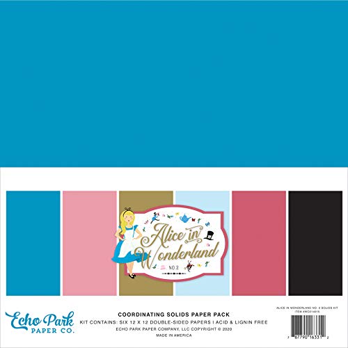 ECHO PARK PAPER COMPANY ALICE EN WNDR2 SOLID 12X12 KIT, Multicolor, talla única