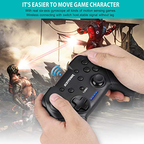 ECHTPower Mando para Nintendo Switch Apoya Vibración, Turbo y Giroscopio, Controlador Bluetooth Inalámbrico y Recargable de Batería 600mAh para Nintendo Switch/ Nintendo Switch Lite