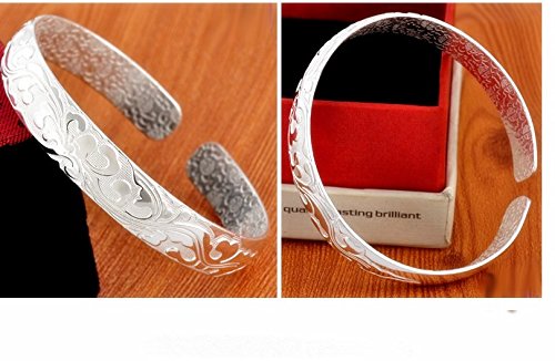 Ecloud Shop® Indumentaria Femenina en Flor de Plata esterlina Pulseras Brazalete Ecloud Shop® Indumentaria Femenina en Flor de Plata esterlina Pulseras Brazalete