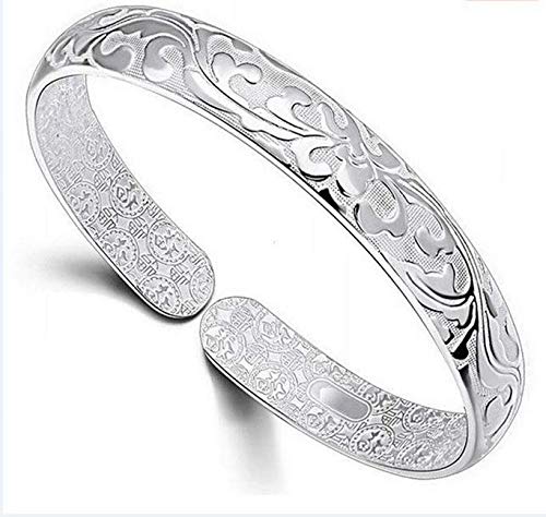 Ecloud Shop® Indumentaria Femenina en Flor de Plata esterlina Pulseras Brazalete Ecloud Shop® Indumentaria Femenina en Flor de Plata esterlina Pulseras Brazalete