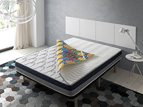 ECO-DE Topper Viscoelástico Renueva colchón Tourmalina 4D 90x200 - Disponible en Todas Las Medidas ECO-DE Topper Viscoelástico Renueva colchón Tourmalina 4D 90x200 - Disponible en Todas Las Medidas