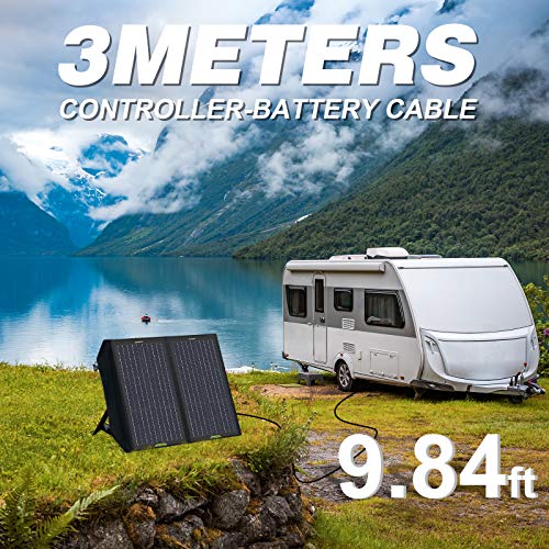 ECO-WORTHY 60W Panele Solare Plegable con Controlador de Carga, Salida DC, Carga Portátil para Uso en Exteriores, en Maleta para RV/Camper/Excursionismo/Tablet/Smartphone