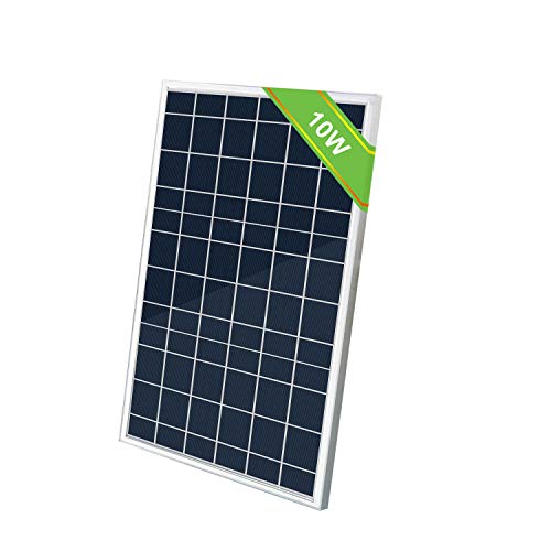 ECO-WORTHY Kit de sistema de panel solar de 10 vatios: 1 módulo solar de 10 W 12 V con controlador de carga de 3 A con cables de batería 12 voltios cargador de batería para RV Boat