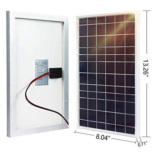 ECO-WORTHY Kit de sistema de panel solar de 10 vatios: 1 módulo solar de 10 W 12 V con controlador de carga de 3 A con cables de batería 12 voltios cargador de batería para RV Boat