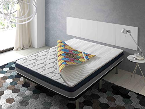 ECODE Topper Viscoelástico Renueva colchón Tourmalina 4D 150x190 - Disponible en Todas Las Medidas ECODE Topper Viscoelástico Renueva colchón Tourmalina 4D 150x190 - Disponible en Todas Las Medidas