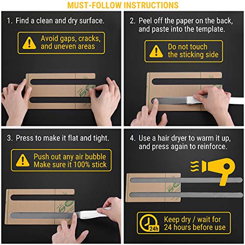 Ecooe 16 Piezas Pegatinas Antideslizantes Pegatinas de Ducha Tiras de Seguridad para Baño Pegatinas Transparentes Autoadhesivas Antideslizantes Pegatinas para Bañeras Duchas con Tablero de Acrílico
