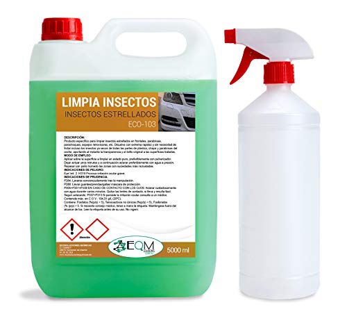 Ecosoluciones Químicas ECO-103 | Limpiador de Insectos estrellados en Frontales, Parabrisas y Parachoques | 5 litros.