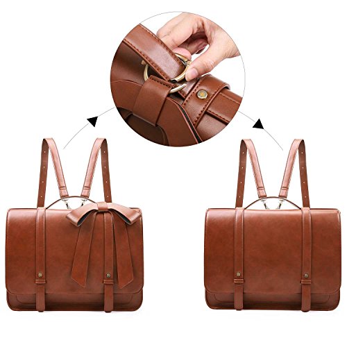 ECOSUSI Maletín para Mujer para Portátil de 14 Pulgadas Bolsa de Hombro Bolsa para Computadora Arco Desmontable