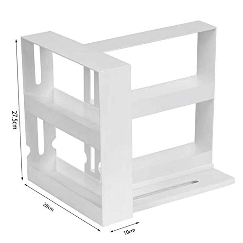 ECOSWAY - Estante de almacenamiento de especias multifunción de 2 niveles, se adapta a hasta 20 tarros de especias, condimento de especias, estante giratorio para cocina, hogar