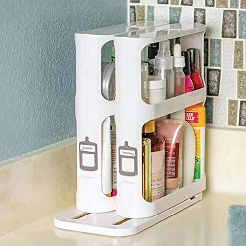 ECOSWAY - Estante de almacenamiento de especias multifunción de 2 niveles, se adapta a hasta 20 tarros de especias, condimento de especias, estante giratorio para cocina, hogar ECOSWAY - Estante de almacenamiento de especias multifunción de 2 niveles, se adapta a hasta 20 tarros de especias, condimento de especias, estante giratorio para cocina, hogar