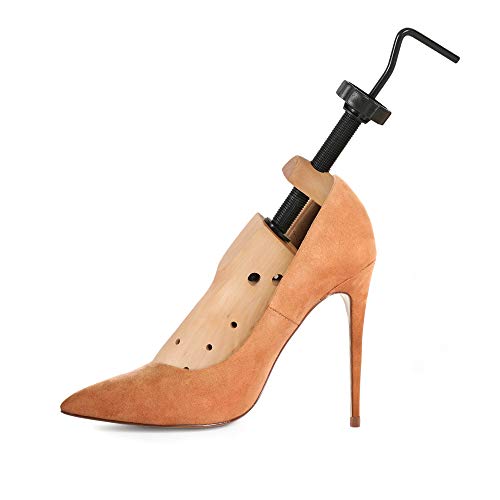 Edaygo Horma de madera de loto con rosca de tornillo calzado de mujer y hombre, Ensanchador de zapatos, Moldeador calzado, número: 36-40, 1 par