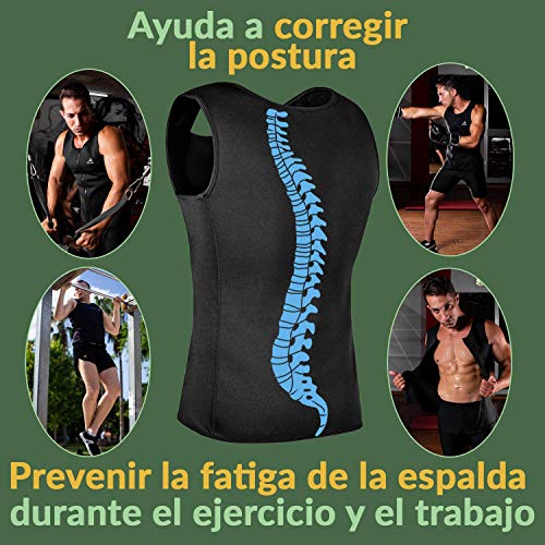 EDM - Chaleco Faja Adelgazante Hombre con Cuerda Saltar - Faja Reductora Hombre Adelgazante - Camiseta Reductora Hombre - Chaleco Fajas de Neopreno para Adelgazar - Camiseta Efecto Sauna Hombre - L