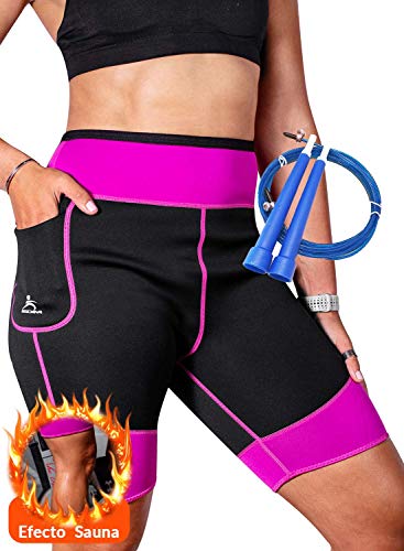 EDM - Pantalones para Adelgazar Mujer con Cuerda Saltar - Pantalones Sauna adelgazantes Mujer - Pantalon Reductor - Pantalones térmicos de Ejercicio - Pantalones Neopreno Cortos Mujer - Rosado XL EDM - Pantalones para Adelgazar Mujer con Cuerda Saltar - Pantalones Sauna adelgazantes Mujer - Pantalon Reductor - Pantalones térmicos de Ejercicio - Pantalones Neopreno Cortos Mujer - Rosado XL