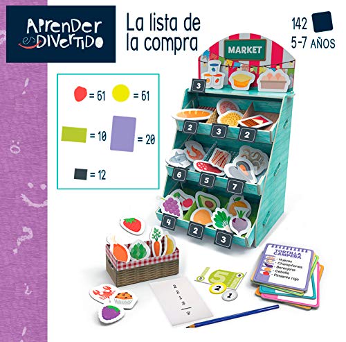 Educa- Aprender es Divertido: La Lista de la Compra, Aprende sobre Alimentos y su importancia nutricional Juego Educativo para niños, a Partir de 5 años (18704)