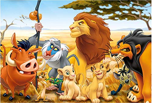 Educa- Disney Animal Friends: Rey Leon y El Libro de la Selva 2 Puzzles infantiles de madera ecológica de 50 piezas, a partir de 4 años (13144)
