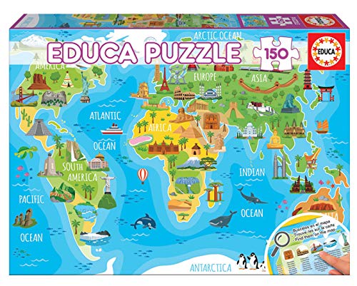 Educa- Mapamundi Monumentos Puzzle infantil de 150 piezas, a partir de 6 aƱos (18116) Educa- Mapamundi Monumentos Puzzle infantil de 150 piezas, a partir de 6 aƱos (18116)