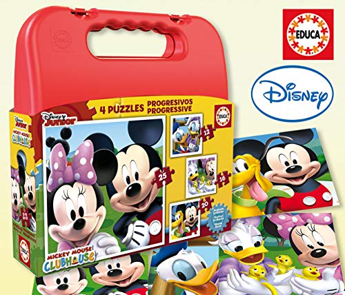 Educa Mickey Mouse Maleta con Puzzles Progresivos, multicolor (16505)