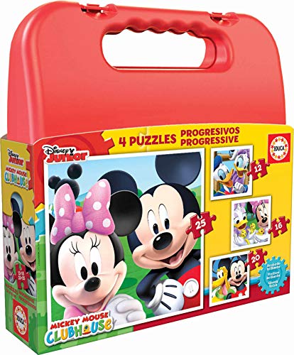 Educa Mickey Mouse Maleta con Puzzles Progresivos, multicolor (16505) Educa Mickey Mouse Maleta con Puzzles Progresivos, multicolor (16505)