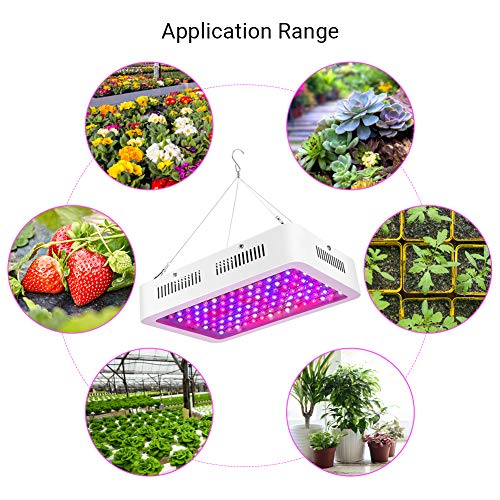 EECOO 1200W LED Cultivo Interior, Plantas Led Grow Light 120LED, Lámpara de Plantas Espectro Completo Ligero Lampara con IR Rojo Azul, Lampara de Cultivo para Jardín de Interior Greenhouse Hydroponics