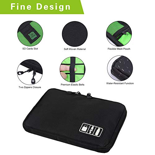EEM Organizador de Cables de Viaje, Accesorios de electrónica portátil Estuches para Discos Duros, Cables de Carga, Cargador USB, Negro EEM Organizador de Cables de Viaje, Accesorios de electrónica portátil Estuches para Discos Duros, Cables de Carga, Cargador USB, Negro